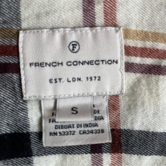 French Connection Panita Organic Cotton Flannel pop over top - Picture 5 of 8